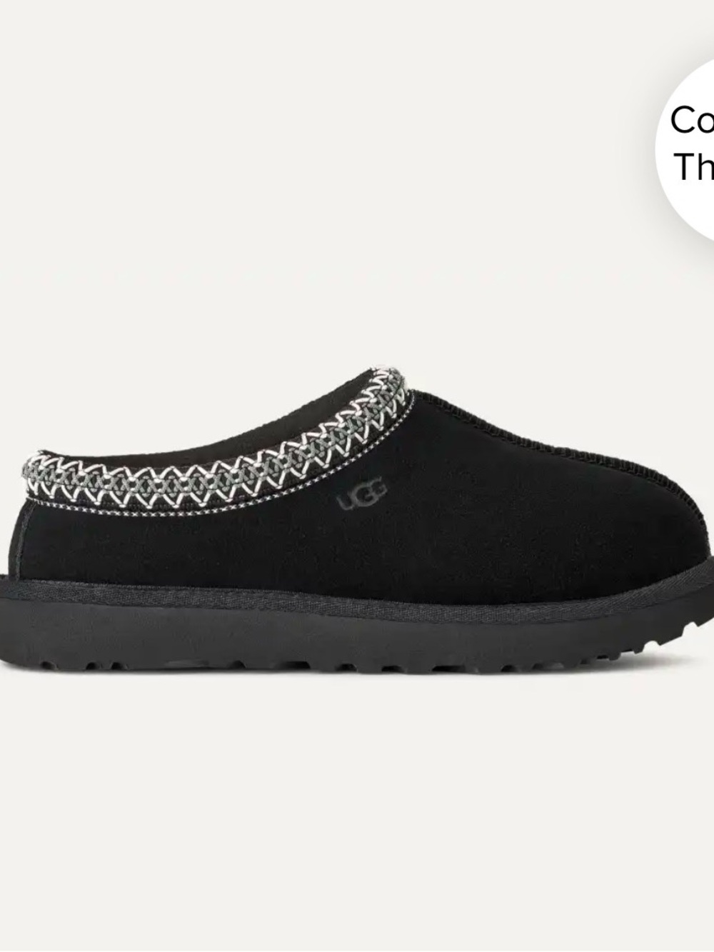 UGG Black Tasman size 9 Suede Slip-On Clog with Contrast Woven Collar